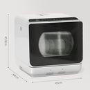 HOMCOM Worktop Dishwasher w/ 4 Place Settings 6 Programs, Silver Tone