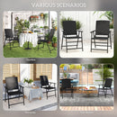 Outsunny 2pcs Rattan Chair Foldable Garden Furniture w/ Armrest Black
