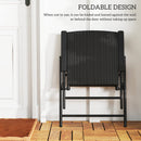 Outsunny 2pcs Rattan Chair Foldable Garden Furniture w/ Armrest Black