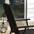 Outsunny 2pcs Rattan Chair Foldable Garden Furniture w/ Armrest Black