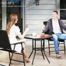 Outsunny 2pcs Rattan Chair Foldable Garden Furniture w/ Armrest Black