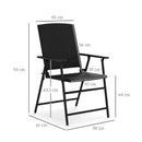 Outsunny 2pcs Rattan Chair Foldable Garden Furniture w/ Armrest Black