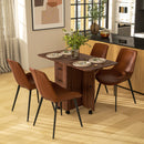 HOMCOM Folding Dining Table, Drop Leaf Table With Drawers Distressed