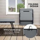 Outsunny Folding Sun Loungers Set of 2, Reclining Sun Bed, Light Grey