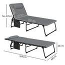 Outsunny Folding Sun Loungers Set of 2, Reclining Sun Bed, Light Grey