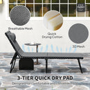 Outsunny Folding Sun Loungers Set of 2, Reclining Sun Bed, Light Grey