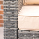 Outsunny Rattan Corner Sofa Set with Coffee Table - Beige