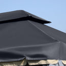 Outsunny 3x4m 2-Tier Gazebo Aluminium Garden Marquee Party Tent Black
