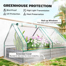 Outsunny Raised Garden Bed Planter Box with Greenhouse, White and Dark Grey