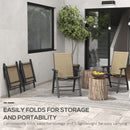 Outsunny 4-PCS Garden Armchairs Outdoor Patio Folding Furniture Light Brown