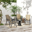 Outsunny 4-PCS Garden Armchairs Outdoor Patio Folding Furniture Light Brown