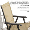 Outsunny 4-PCS Garden Armchairs Outdoor Patio Folding Furniture Light Brown