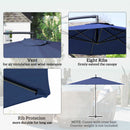 Outsunny 3(m) Garden Banana Parasol Cantilever Umbrella w/Crank& Base