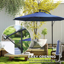 Outsunny 3(m) Garden Banana Parasol Cantilever Umbrella w/Crank& Base