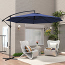 Outsunny 3(m) Garden Banana Parasol Cantilever Umbrella w/Crank& Base