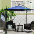 Outsunny 3(m) Garden Banana Parasol Cantilever Umbrella w/Crank& Base