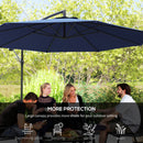 Outsunny 3(m) Garden Banana Parasol Cantilever Umbrella w/Crank& Base