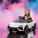 AIYAPLAY Licensed Lamborghini Electric Ride On Car With Suspension, White