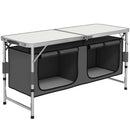 Outsunny Picnic Table Camping Folding Portable Dining Storage Garden Outdoor