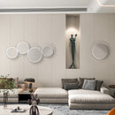 HOMCOM Metal Wall Art 65cm Round Mirror for Living Room Dining Room Silver