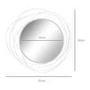 HOMCOM Metal Wall Art 65cm Round Mirror for Living Room Dining Room Silver