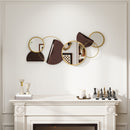 HOMCOM Metal Wall Art, Decorative Mirror Decor for Living Room, Gold Tone