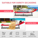 Outsunny Folding Sun Lounger Set of 2 Reclining Chair with Reading Hole