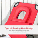 Outsunny Folding Sun Lounger Set of 2 Reclining Chair with Reading Hole