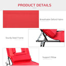 Outsunny Folding Sun Lounger Set of 2 Reclining Chair with Reading Hole