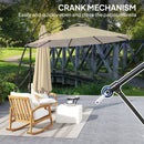 Outsunny 3(m) Cantilever Banana Parasol with Cover Wind Strap UPF50+