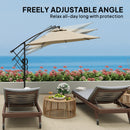 Outsunny 3(m) Cantilever Banana Parasol with Cover Wind Strap UPF50+