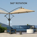 Outsunny 3(m) Cantilever Banana Parasol with Cover Wind Strap UPF50+