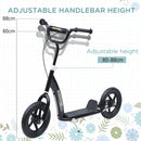 HOMCOM Teen Push Scooter -  Black