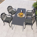 Outsunny Set of 4 Outdoor Seat Cushion with Ties, for Garden Furniture, Grey