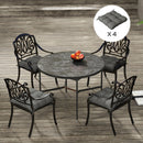 Outsunny Set of 4 Outdoor Seat Cushion with Ties, for Garden Furniture, Grey