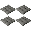 Outsunny Set of 4 Outdoor Seat Cushion with Ties, for Garden Furniture, Grey