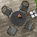 Outsunny Set of 4 Outdoor Seat Cushion with Ties, for Garden Furniture, Grey