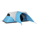 Outsunny 3000mm Waterproof Camping Tent w/ Porch & Sewn in Groundsheet, Blue
