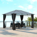 Outsunny 3 x 4m Hardtop Gazebo for Garden Party w/ Polycarbonate Curtains