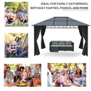 Outsunny 3 x 4m Hardtop Gazebo for Garden Party w/ Polycarbonate Curtains