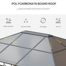 Outsunny 3 x 4m Hardtop Gazebo for Garden Party w/ Polycarbonate Curtains