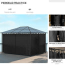 Outsunny 3 x 4m Hardtop Gazebo for Garden Party w/ Polycarbonate Curtains