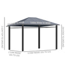Outsunny 3 x 4m Hardtop Gazebo for Garden Party w/ Polycarbonate Curtains