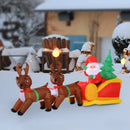 HOMCOM Christmas Inflatable Santa Sleigh with Reindeers 7ft