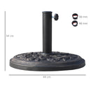 Outsunny 12kg Garden Parasol Base, Round Resin Sun Umbrella Base, Bronze