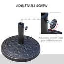 Outsunny 12kg Garden Parasol Base, Round Resin Sun Umbrella Base, Bronze