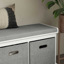 HOMCOM Shoe Bench With Seat, Shoe Storage Bench With Fabric Drawers, White