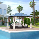 Outsunny Hardtop Gazebo 3.6m x 3m - Brown