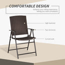 Outsunny 4pcs Rattan Chair Foldable Garden Furniture w/ Armrest