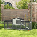 PawHut Rabbit Hutch, 2-Tier Guinea Pig Hutch, w/ Two Runs, Pull-Out Tray
